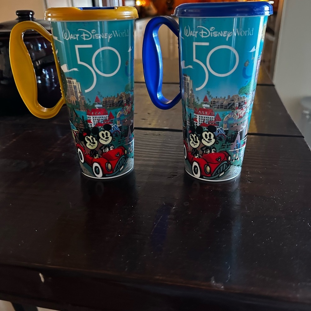 Walt Disney World 50th Anniversary Mug Set - Blue and Yellow